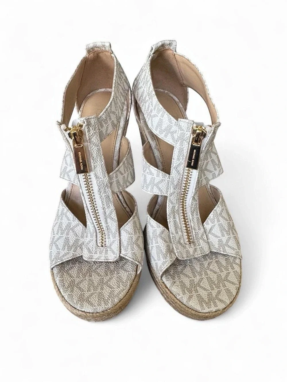 MICHAEL Michael Kors Berkley Front Zip Espadrille Wedge Sandal 8.5